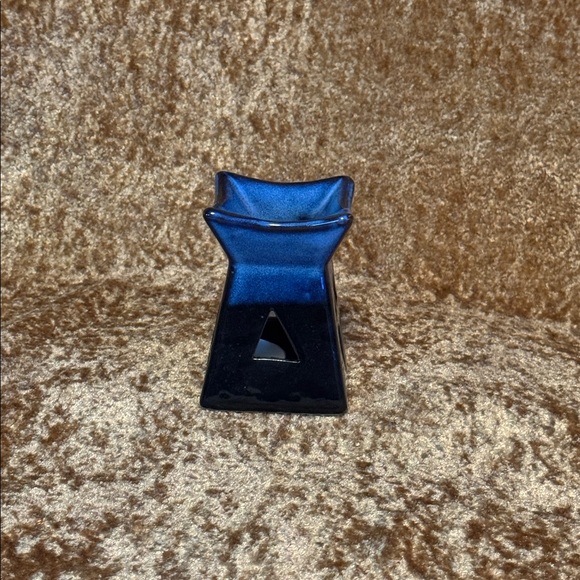 Porcelain Oil Burner Black Blue & Brown W/ 1 Tealight & Small Starter Oil Ocean - Picture 4 of 12